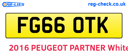 FG66OTK are the vehicle registration plates.