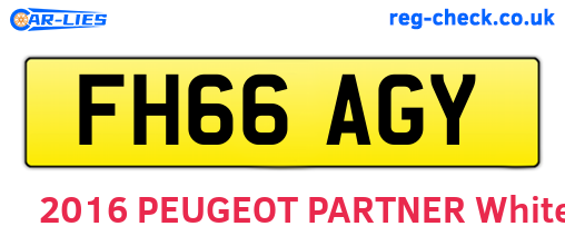 FH66AGY are the vehicle registration plates.