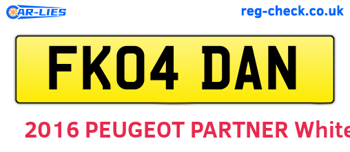 FK04DAN are the vehicle registration plates.