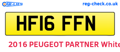 HF16FFN are the vehicle registration plates.