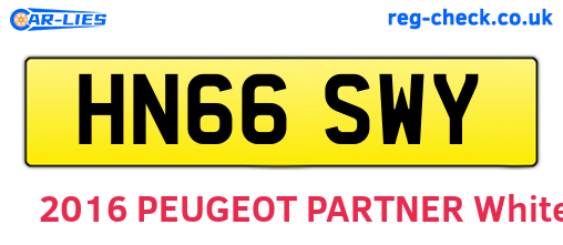 HN66SWY are the vehicle registration plates.