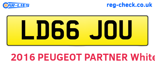 LD66JOU are the vehicle registration plates.