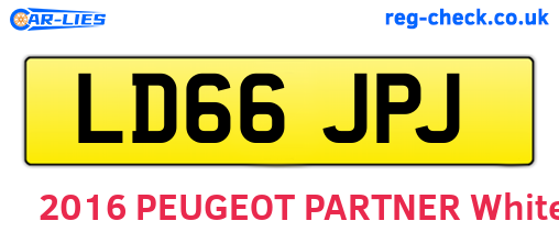 LD66JPJ are the vehicle registration plates.