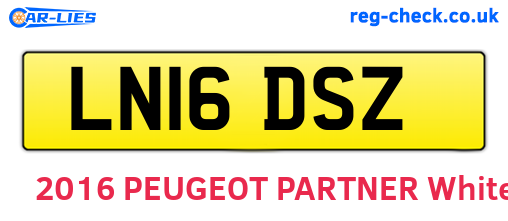 LN16DSZ are the vehicle registration plates.