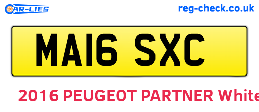 MA16SXC are the vehicle registration plates.