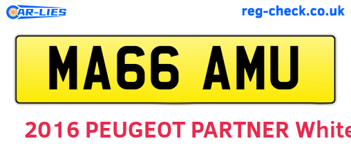 MA66AMU are the vehicle registration plates.