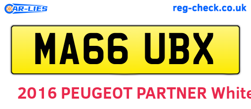 MA66UBX are the vehicle registration plates.