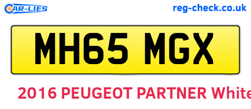 MH65MGX are the vehicle registration plates.