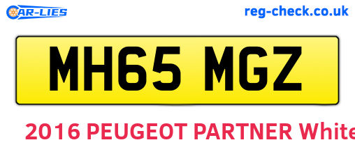 MH65MGZ are the vehicle registration plates.