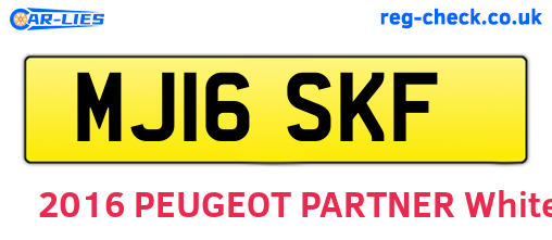 MJ16SKF are the vehicle registration plates.