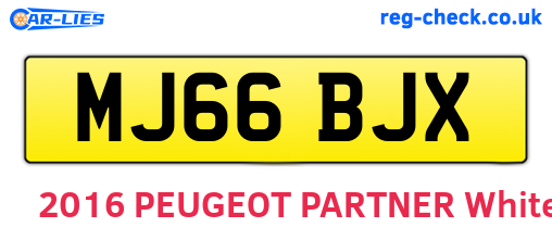 MJ66BJX are the vehicle registration plates.