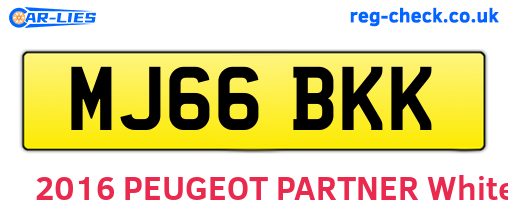 MJ66BKK are the vehicle registration plates.