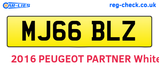 MJ66BLZ are the vehicle registration plates.