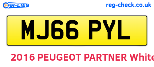 MJ66PYL are the vehicle registration plates.