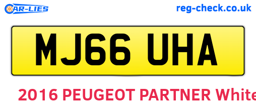 MJ66UHA are the vehicle registration plates.