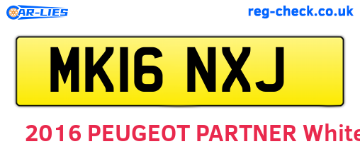 MK16NXJ are the vehicle registration plates.