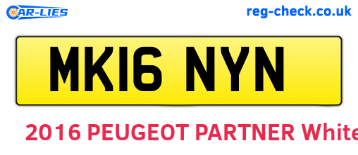 MK16NYN are the vehicle registration plates.