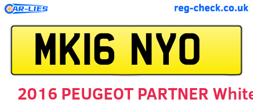 MK16NYO are the vehicle registration plates.