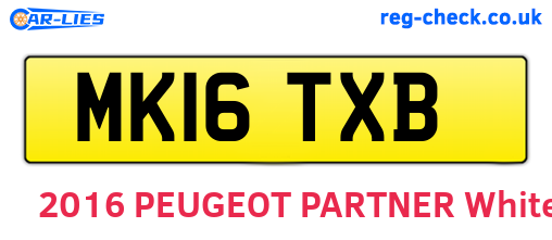 MK16TXB are the vehicle registration plates.