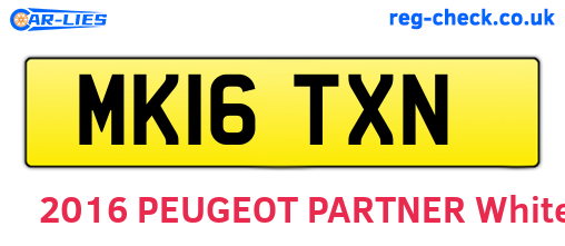 MK16TXN are the vehicle registration plates.