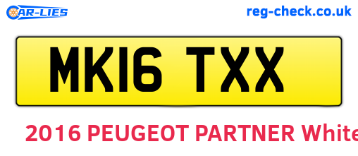 MK16TXX are the vehicle registration plates.