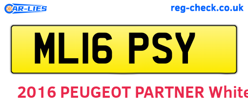 ML16PSY are the vehicle registration plates.