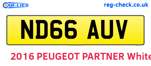 ND66AUV are the vehicle registration plates.