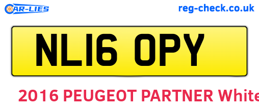NL16OPY are the vehicle registration plates.