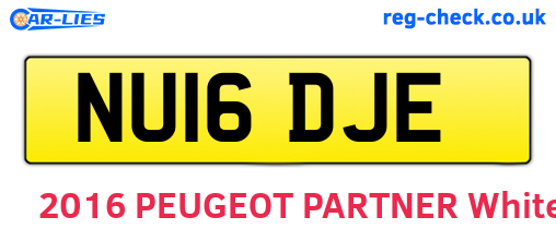 NU16DJE are the vehicle registration plates.
