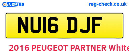 NU16DJF are the vehicle registration plates.