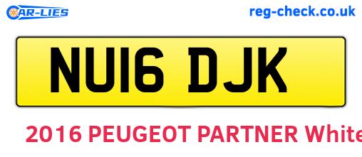 NU16DJK are the vehicle registration plates.