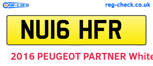 NU16HFR are the vehicle registration plates.