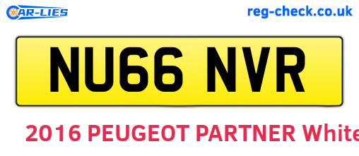 NU66NVR are the vehicle registration plates.
