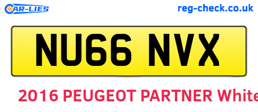 NU66NVX are the vehicle registration plates.
