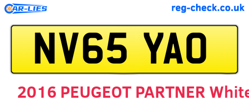 NV65YAO are the vehicle registration plates.