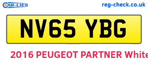 NV65YBG are the vehicle registration plates.