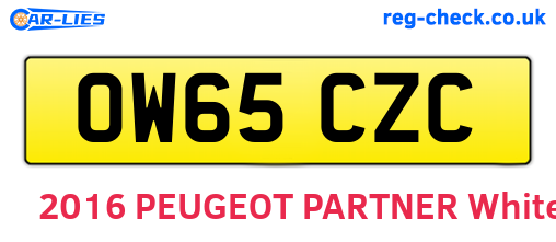 OW65CZC are the vehicle registration plates.