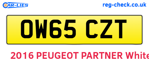 OW65CZT are the vehicle registration plates.