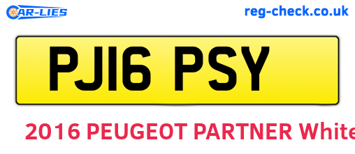 PJ16PSY are the vehicle registration plates.