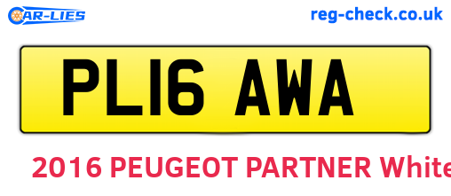 PL16AWA are the vehicle registration plates.
