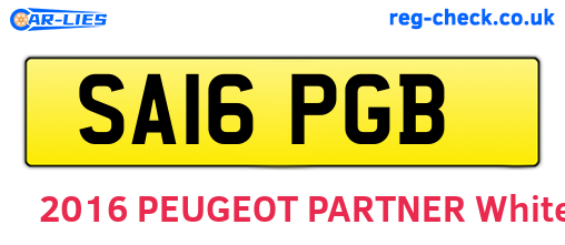 SA16PGB are the vehicle registration plates.