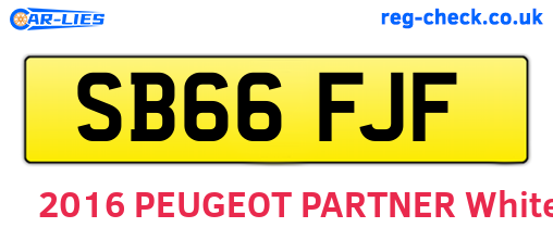 SB66FJF are the vehicle registration plates.