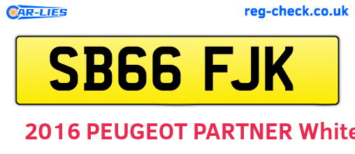 SB66FJK are the vehicle registration plates.