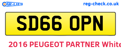 SD66OPN are the vehicle registration plates.