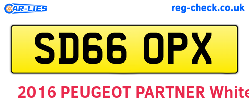 SD66OPX are the vehicle registration plates.