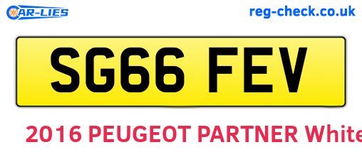 SG66FEV are the vehicle registration plates.