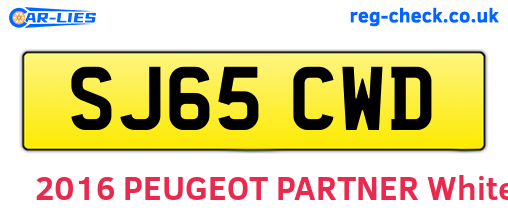 SJ65CWD are the vehicle registration plates.
