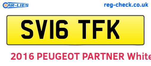 SV16TFK are the vehicle registration plates.