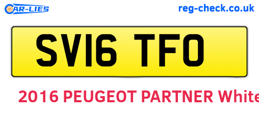 SV16TFO are the vehicle registration plates.
