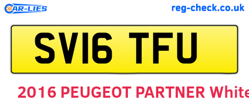 SV16TFU are the vehicle registration plates.